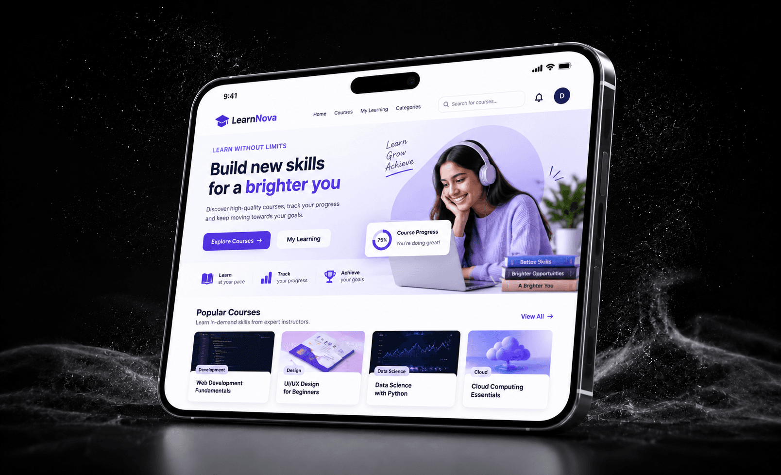 LearnNova — e-learning platform case study cover